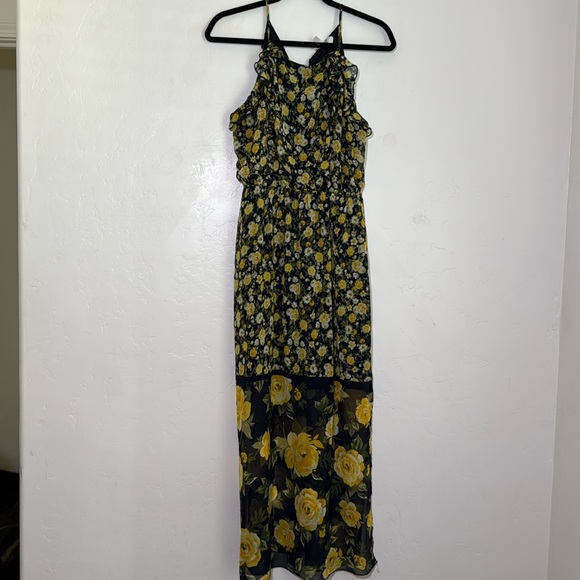Sweet Storm Dresses & Skirts - Sweet Storm Yellow and Black Floral Maxi Dress